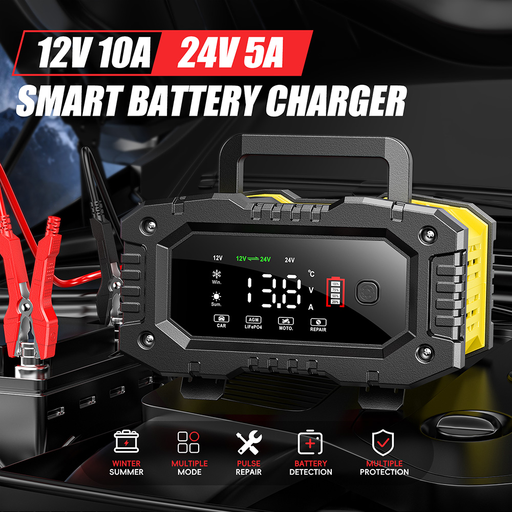 Lifepo4 Battery Charger Smart Automatic - FOXSUR 12 فولت 24 فولت سيارة