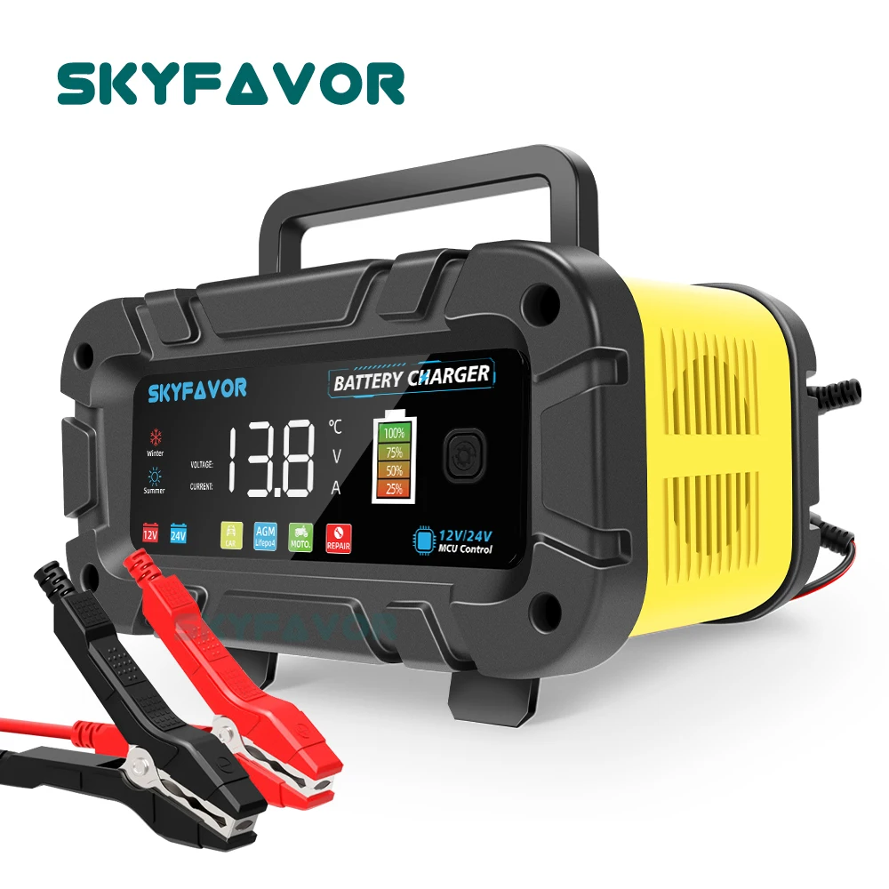 Smart Car Battery Charger 12V 24V 20A - شاحن بطارية ذكي أوتوماتيكي 12 فولت