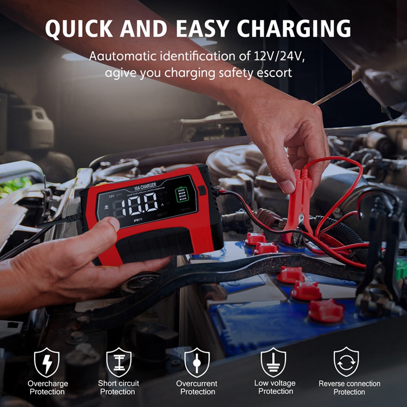 Lifepo4 Battery Charger Smart Automatic - 10A شحن تلقائي لبطاريات الليثيوم LiFePO4