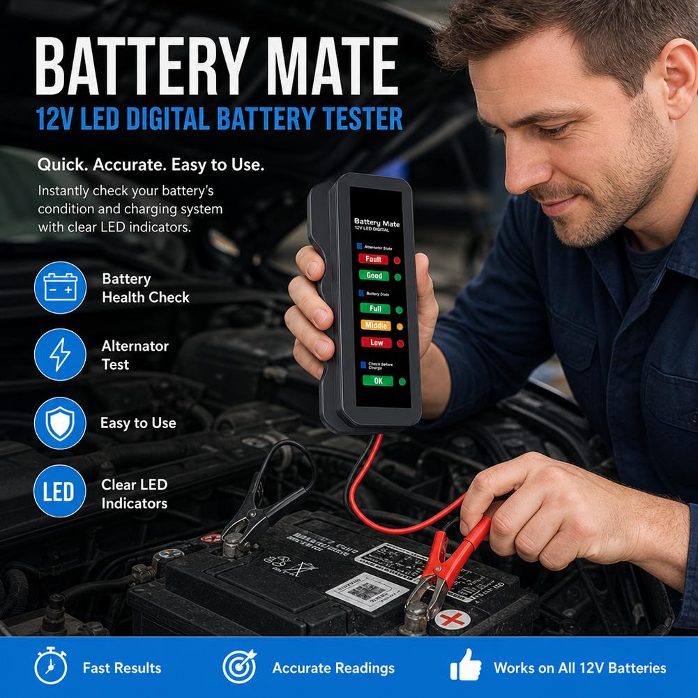 Alternator Tester Digital Diagnostic Tool - جهاز اختبار المولد الرقمي 12 فولت