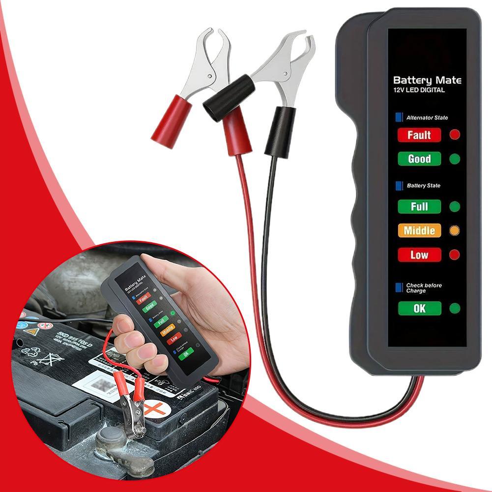 Alternator Tester Digital Diagnostic Tool - جهاز اختبار بطارية السيارة 12 فولت،