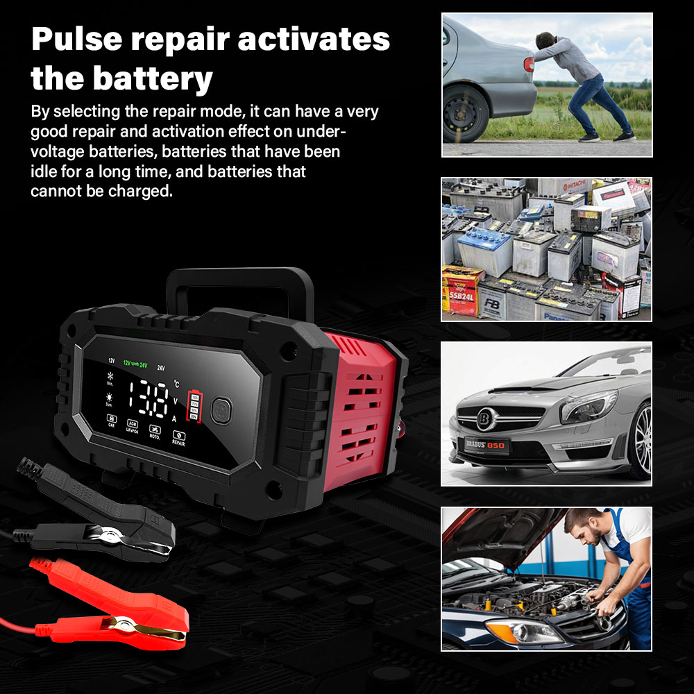 Smart Car Battery Charger 12V 24V 20A - شاحن بطارية للسيارات والدراجات النارية 20