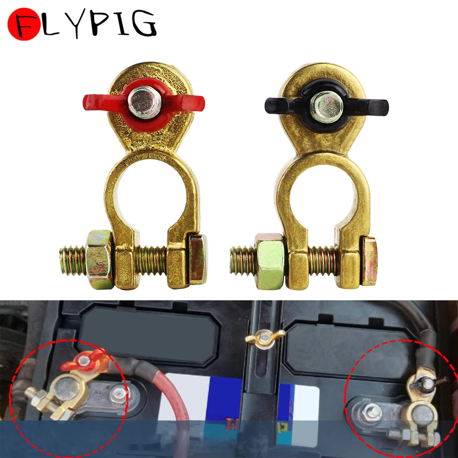 Battery Terminal Clamps Quick Release Brass - بطارية السيارة محطة المشابك موصل مشبك