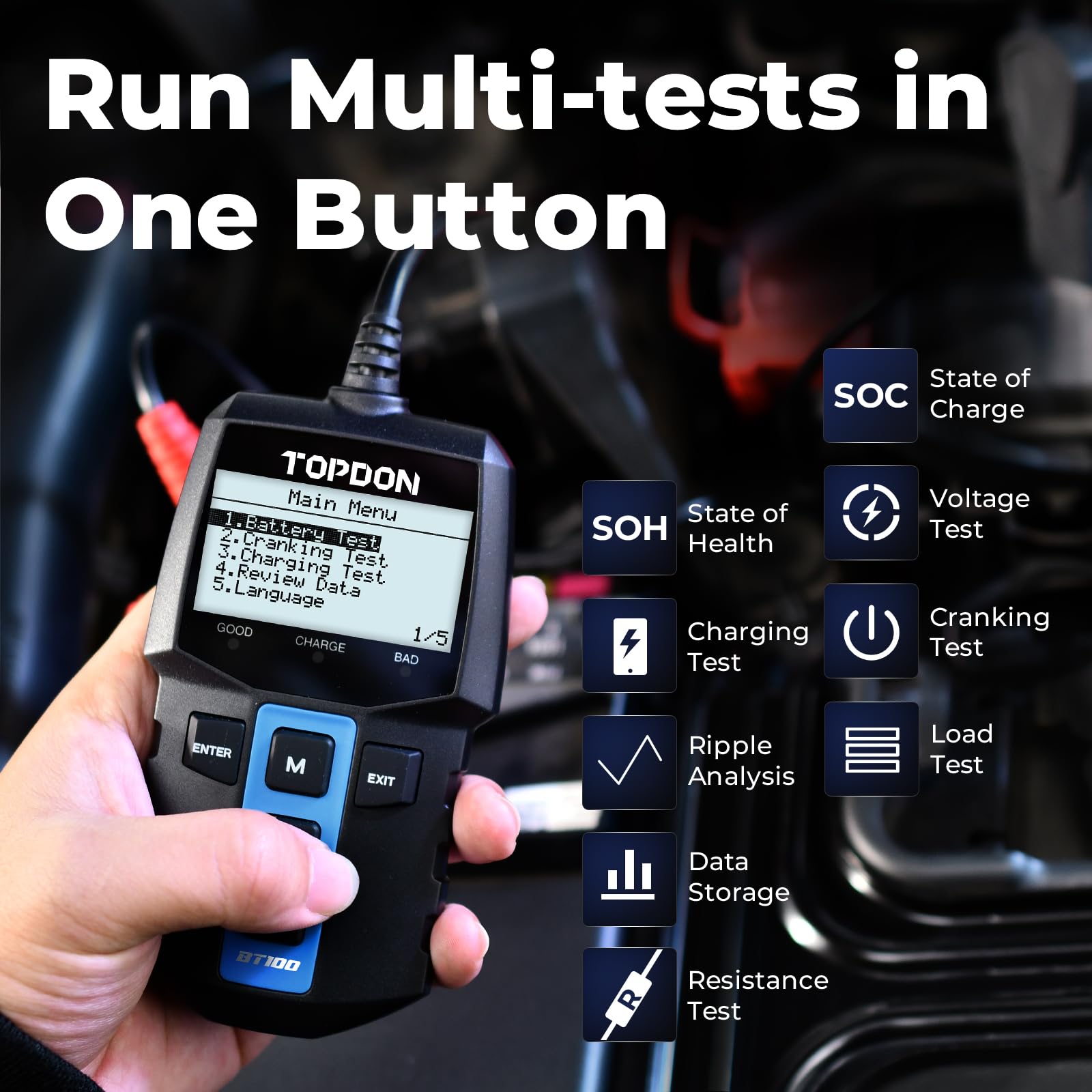 جهاز تحليل البطارية الرقمي TOP - مراجعة Car Battery Load Tester Digital Cranking وسعره