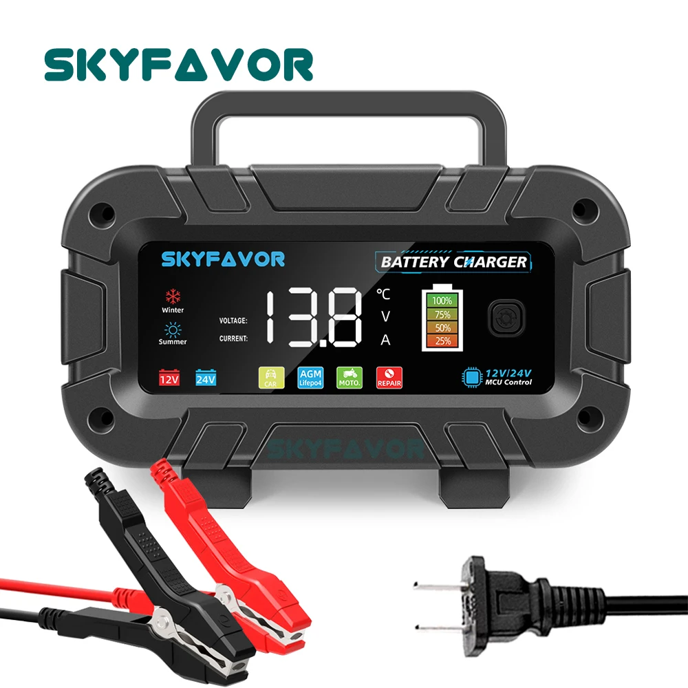 شاحن بطارية ذكي أوتوماتيكي 12  - مراجعة Smart Car Battery Charger 12V 24V 20A وسعره