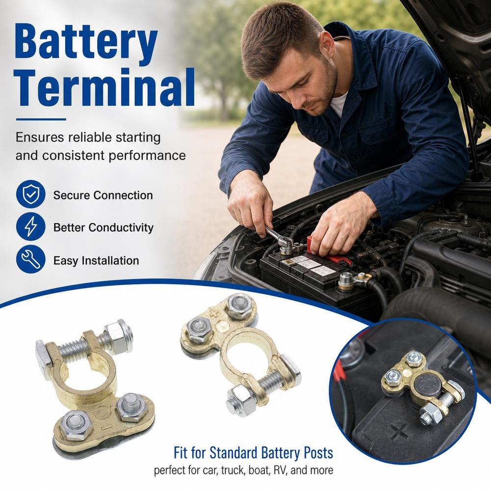 زوج من مشابك توصيل أطراف البطا - مراجعة Battery Terminal Clamps Quick Release Brass وسعره