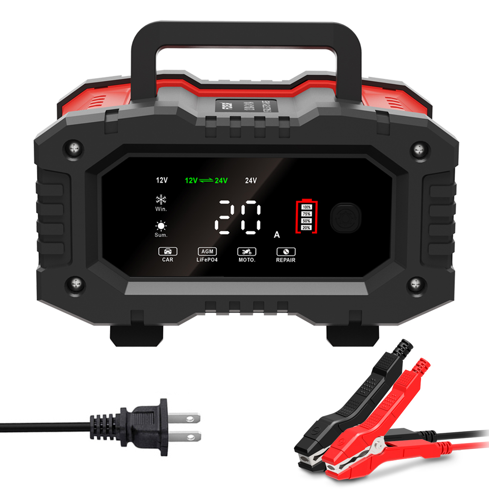 12 فولت 10A 24 فولت 20A التلقا - مراجعة Smart Car Battery Charger 12V 24V 20A وسعره