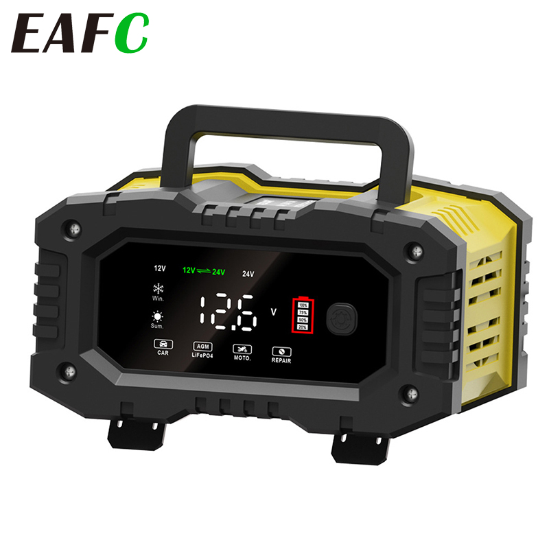 EAFC شاحن بطارية أوتوماتيكية ب - مراجعة Smart Car Battery Charger 12V 24V 20A وسعره