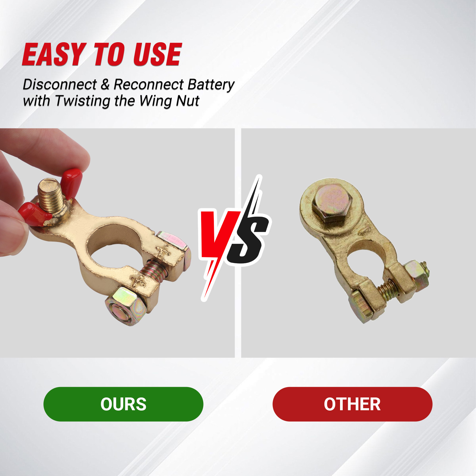 1 زوج بطارية السيارة محطة المش - مراجعة Battery Terminal Clamps Quick Release Brass وسعره