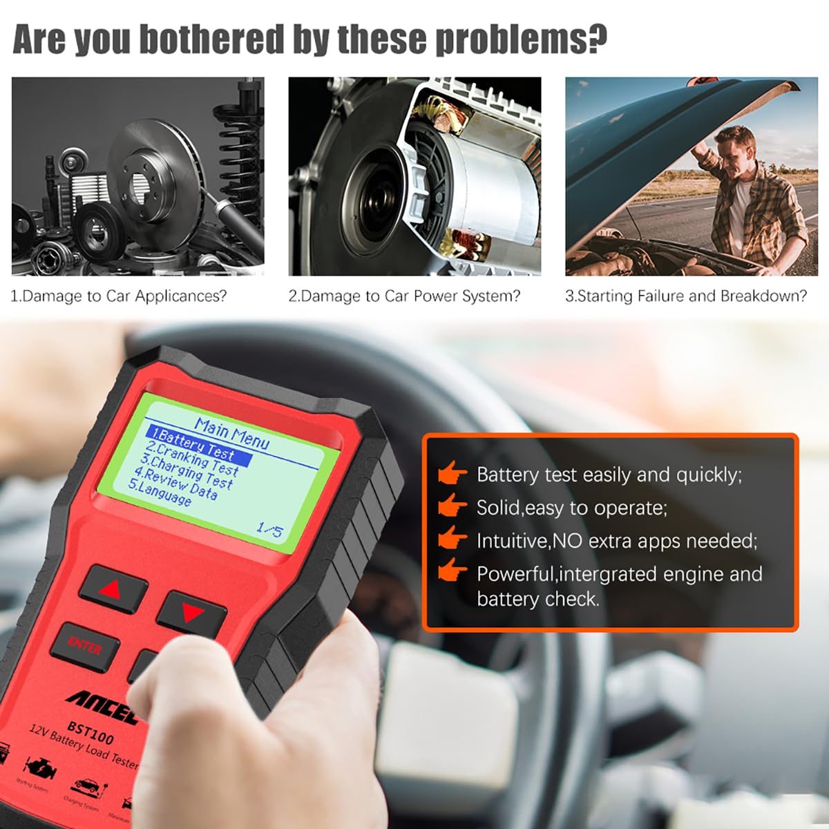 جهاز اختبار بطارية السيارة الر - مراجعة Car Battery Load Tester Digital Cranking وسعره