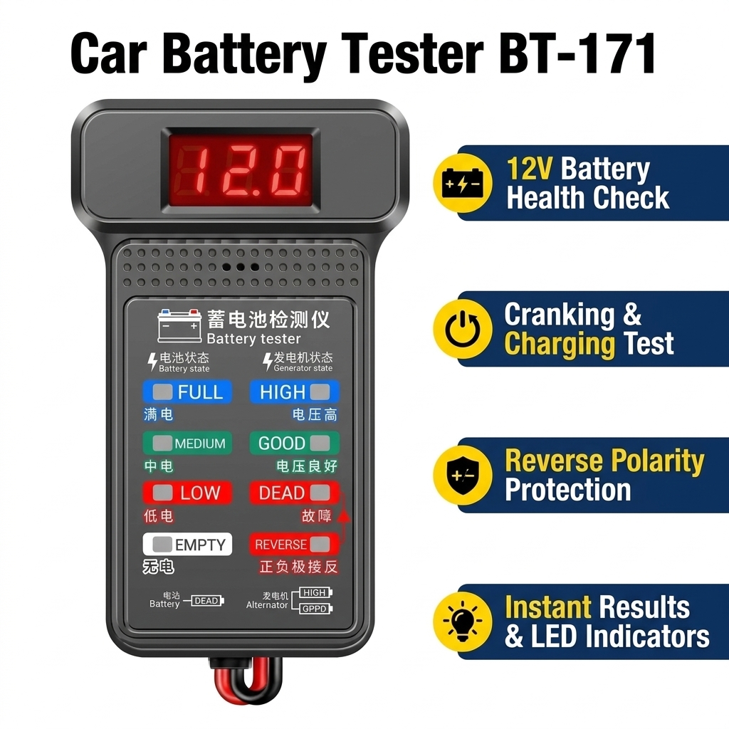 جهاز اختبار بطارية السيارة 12  - مراجعة Car Battery Load Tester Digital Cranking وسعره