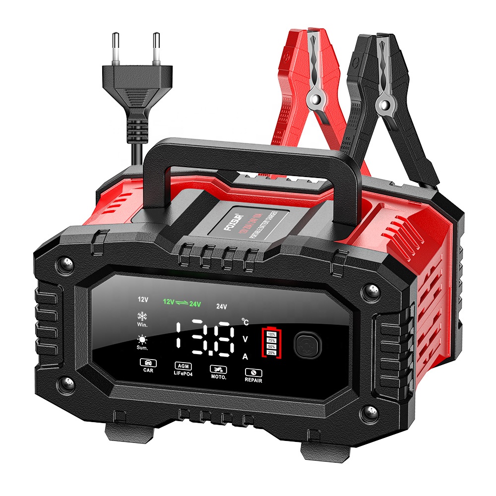 شاحن بطارية السيارة الذكي FOXS - مراجعة Smart Car Battery Charger 12V 24V 20A وسعره
