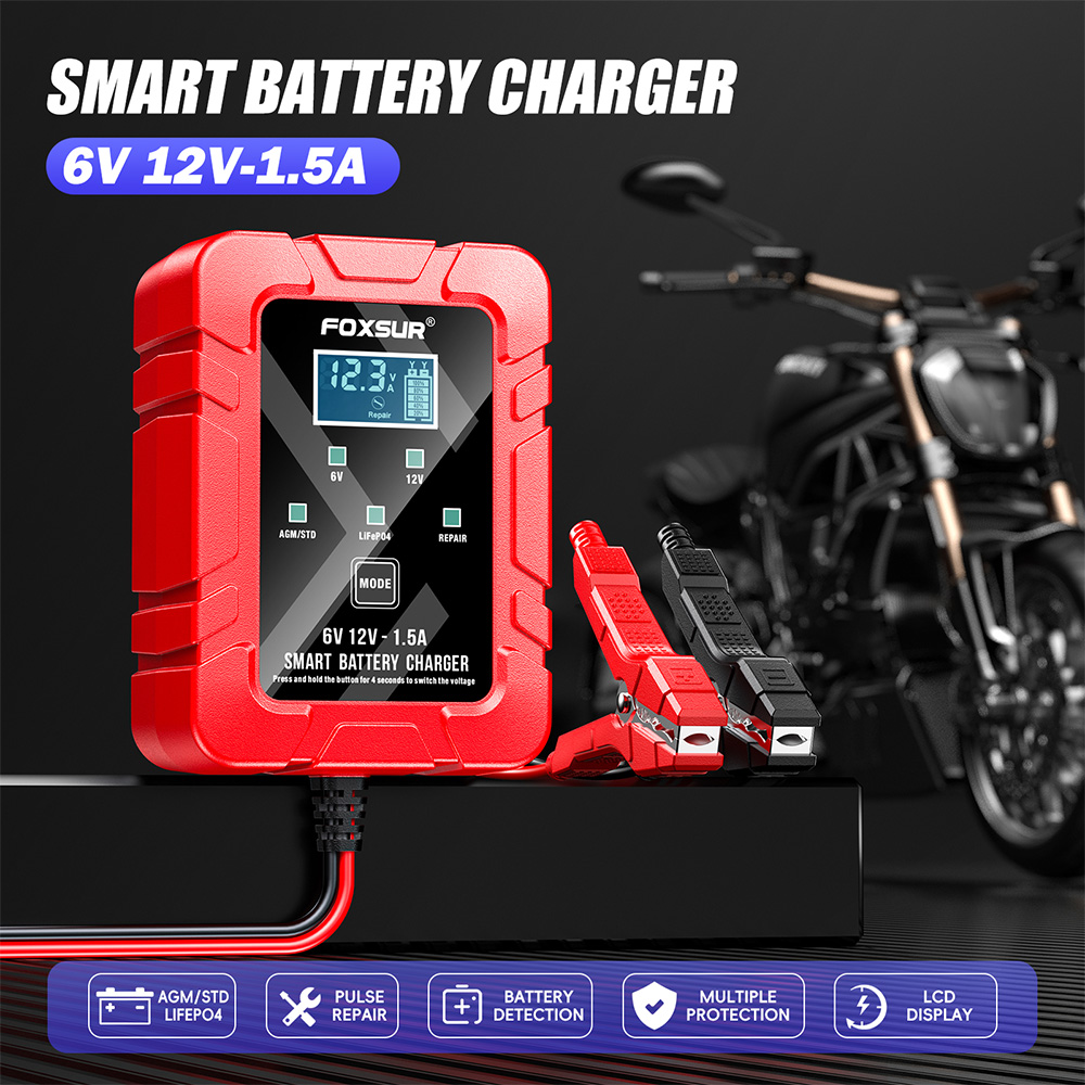FOXSUR 6 فولت 12 فولت التلقائي - مراجعة Lifepo4 Battery Charger Smart Automatic وسعره