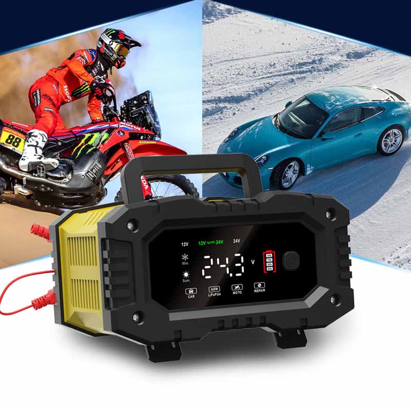 شاحن بطارية دراجة نارية FOXSUR - مراجعة Smart Car Battery Charger 12V 24V 20A وسعره