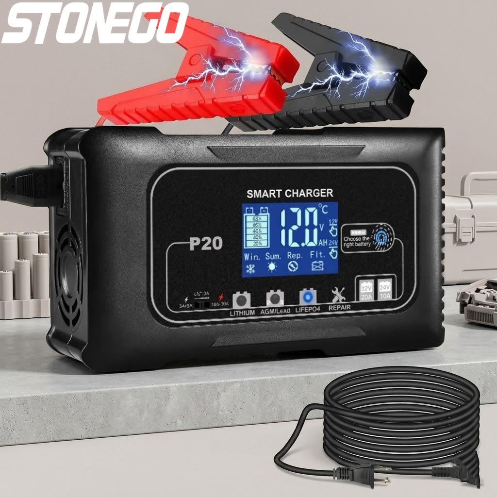 شاحن بطارية ذكي 12 فولت 24 فول - مراجعة Lead Acid Battery Pulse Repair Desulfator وسعره