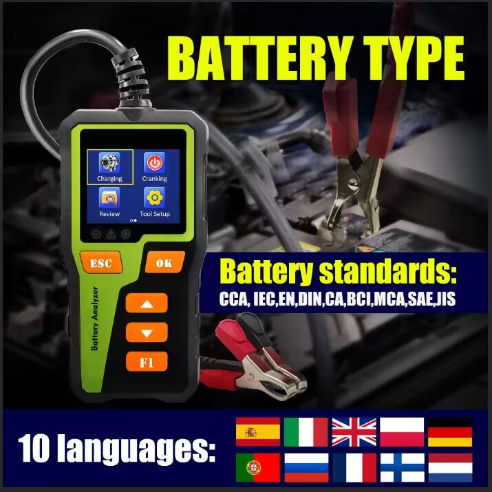 جهاز اختبار بطارية السيارة 12  - مراجعة Car Battery Load Tester Digital Cranking وسعره