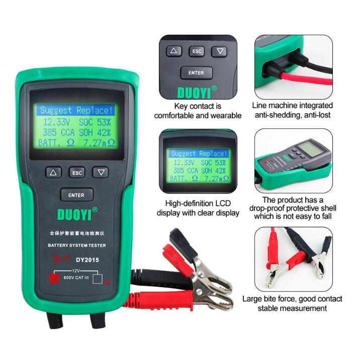 DUOYI DY2015 12 فولت نظام بطار - مراجعة Car Battery Load Tester Digital Cranking وسعره